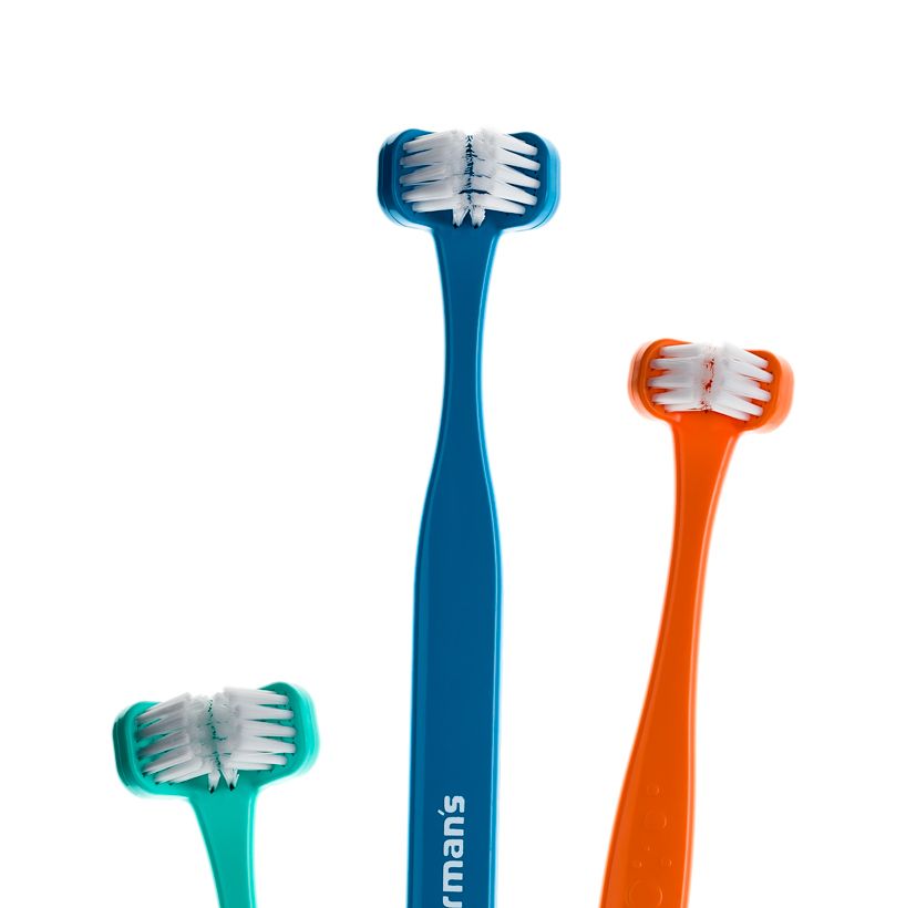 Superbrush in 3 sizes and colours. Orange, mint , petroleum 
